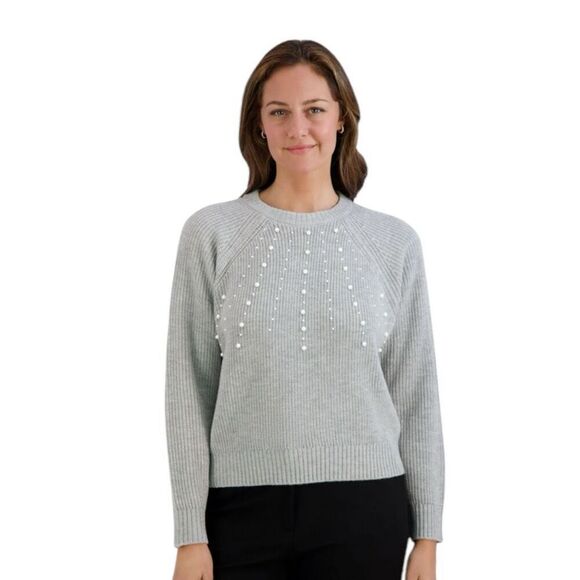 French Connection Women's Embellished Grey Sweater Size XXL - Picture 5 of 12